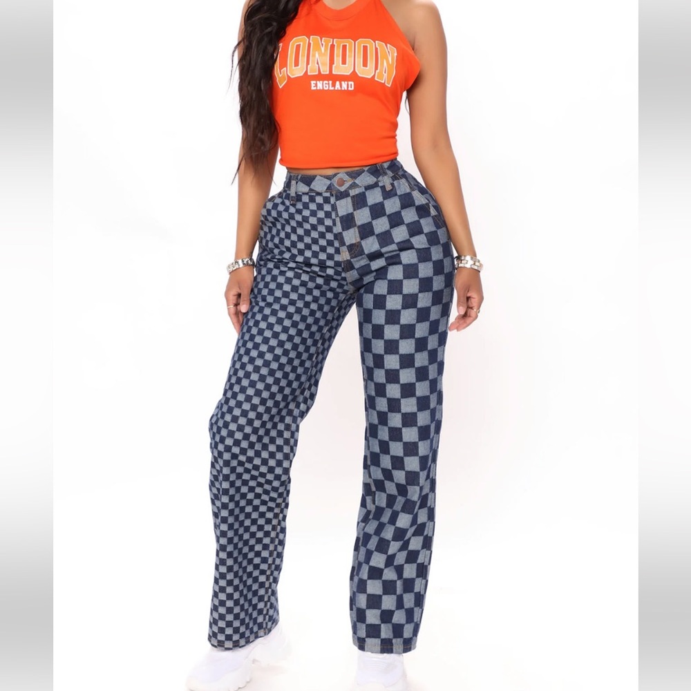 Checkered Jeans